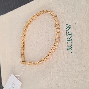 NWT J. Crew Square cubic zirconia bezel-set tennis bracelet